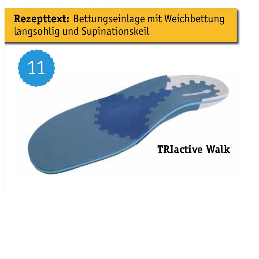 Fußeinlage: Bettungseinlage mit Weichbettung langsohlig und Supinationskeil Fußeinlage: Bettungseinlage mit Weichbettung langsohlig und Supinationskeil